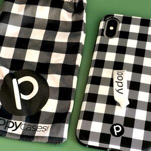 Loopy- IPhone X/XS Buffalo plaid black and white Phone Case